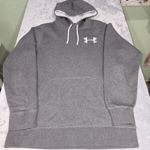Under Armour Hustle Fleece Pullover Hoodie Mens MediumGray Sweatshirt